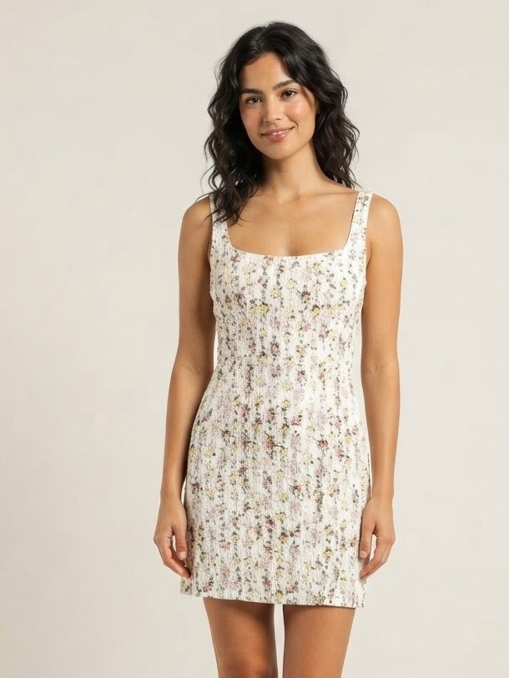 Emilia Whickstead Sz 10 Cotton Blend Floral Cottagecore Feminine Mini Dress
